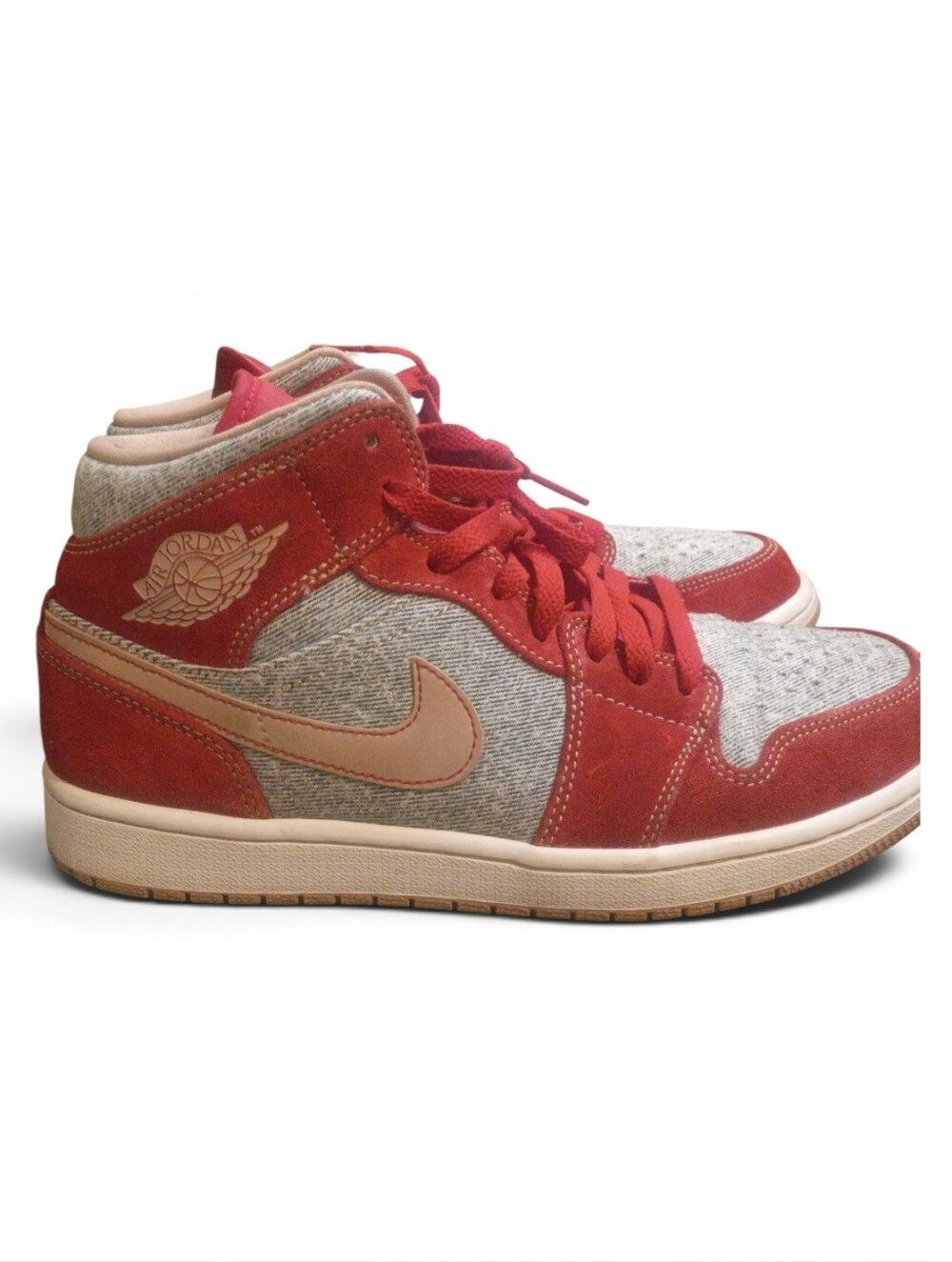 Jordan Women’s Mid-Top Sneakers in Red and Heather